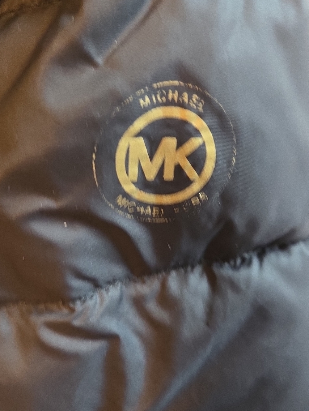 Michael Kors Long Lightweight Black Puffer Jacket with Gold Logo - Picture 7 of 7